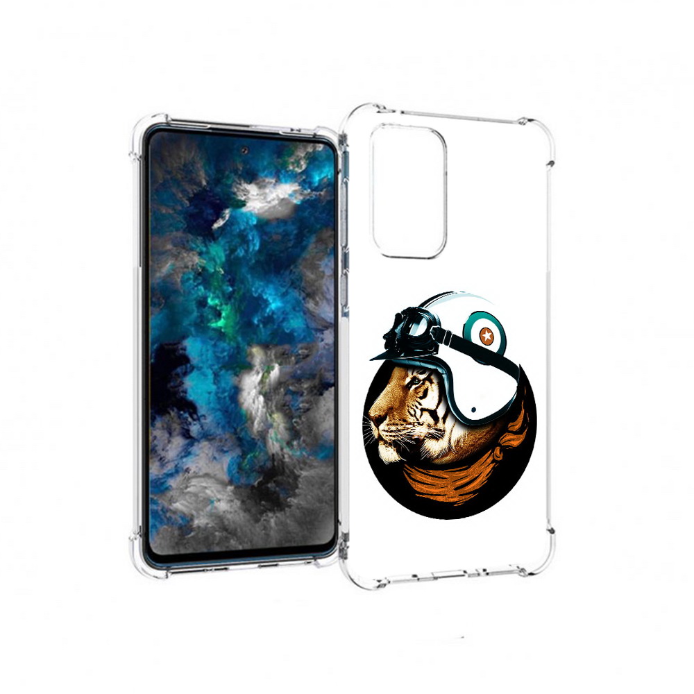 

Чехол MyPads Tocco для Samsung Galaxy A33 5G Тигр в шлеме, Прозрачный, Tocco