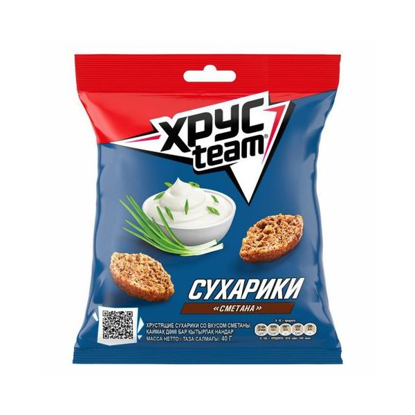 

Сухарики ржаные Хрусteam сметана и зелень 100 г