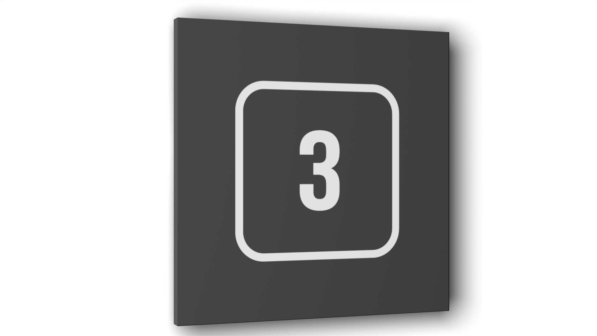 

Табличка 3, Серая матовая, 10 см х 10 см, Серый, Пластик серый 10