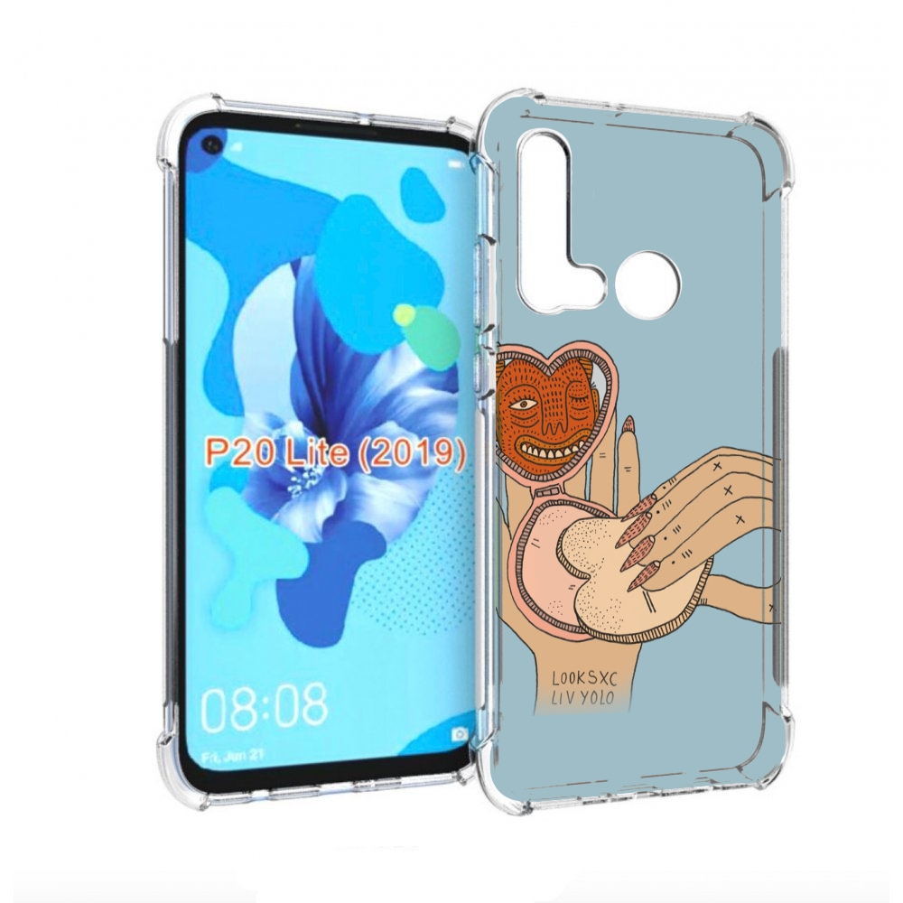 

Чехол бампер MyPads макияж картинка женский для Huawei P20 Lite, Прозрачный, Tocco