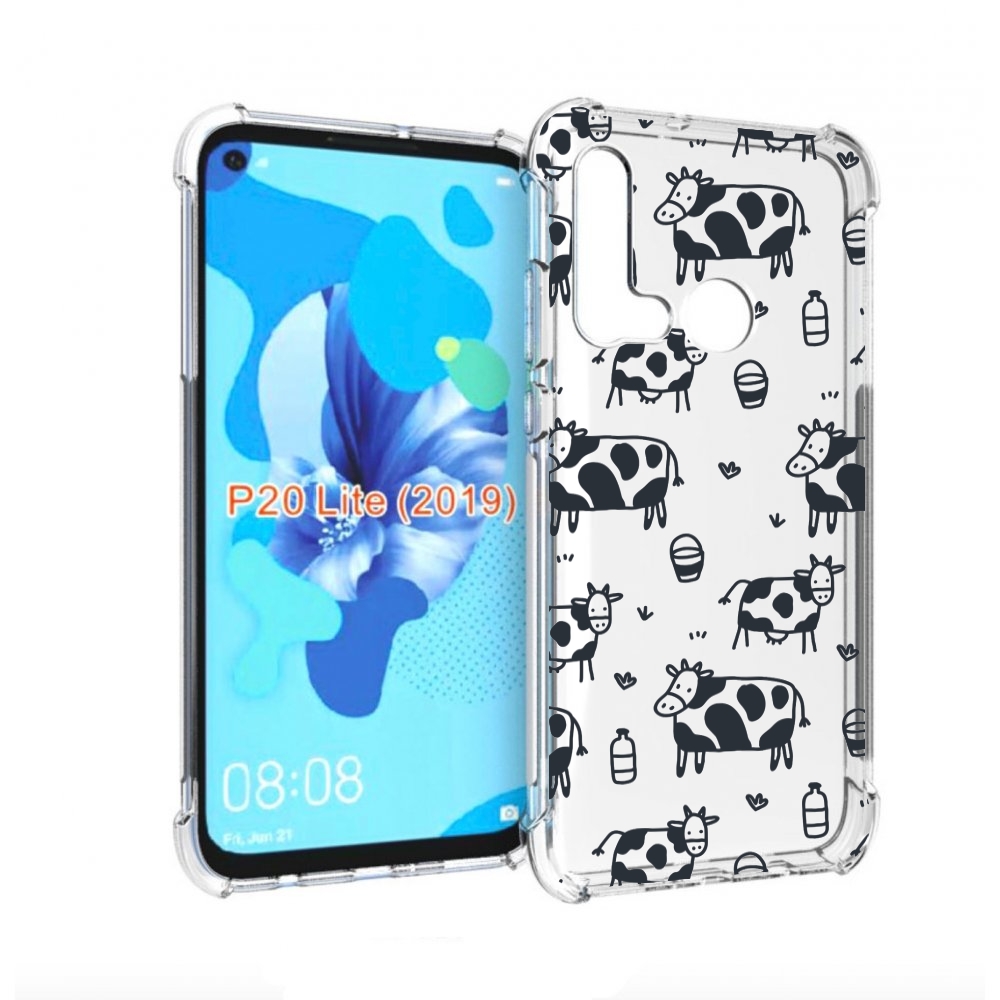 

Чехол бампер MyPads маленькие-коровки для Huawei P20 Lite (2019), Прозрачный, Tocco