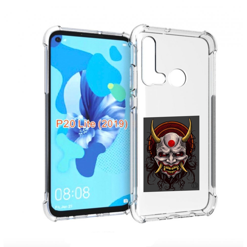 

Чехол бампер MyPads маска с клыками и рогами для Huawei P20 Lite, Прозрачный, Tocco