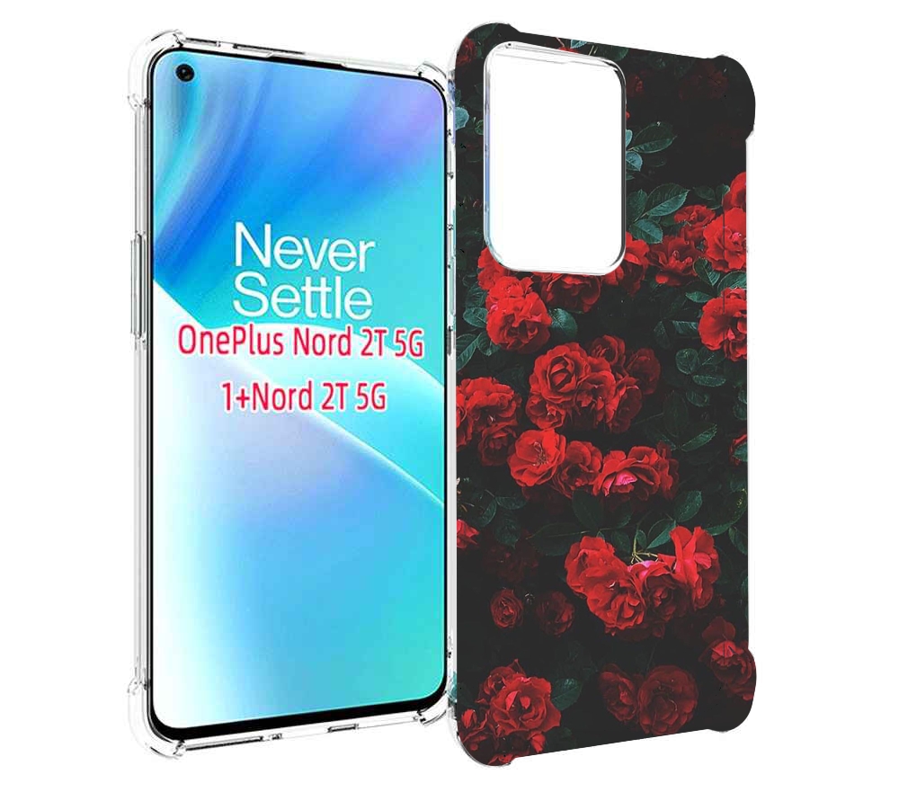 

Чехол MyPads розы-в-листьях для OnePlus Nord 2T, Прозрачный, Tocco