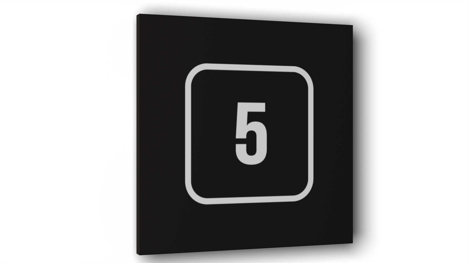 

Табличка 5, Черная матовая, 10 см х 10 см, Черный, Пластик черный 10
