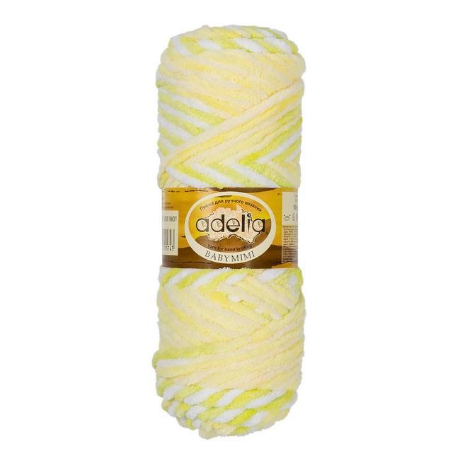 

Пряжа ADELIA BABY MIMI 5 шт. в упак. цвет №01 BABY MIMI-№01, 80 м от, Желтый, BABY MIMI