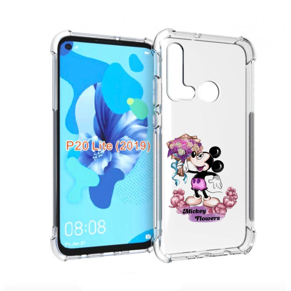 

Чехол бампер MyPads микки-с-цветами женский для Huawei P20 Lite, Прозрачный, Tocco