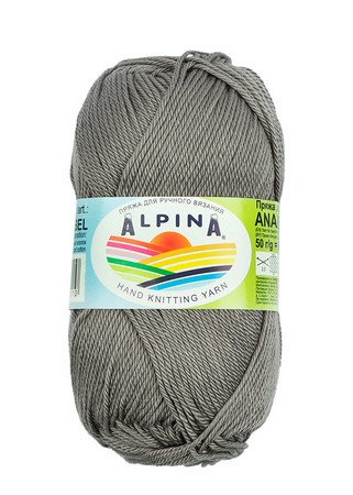 

Пряжа ALPINA ANABEL 10 шт. в упак. цвет серый ANABEL-231, 120 м от