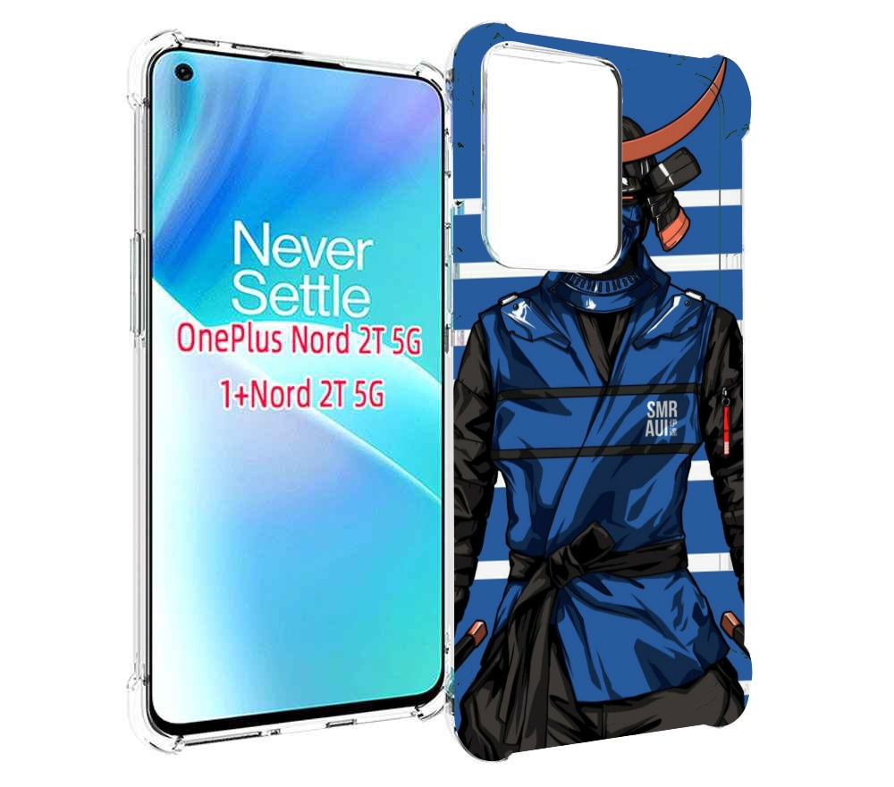 

Чехол MyPads самурай в синей форме для OnePlus Nord 2T, Прозрачный, Tocco