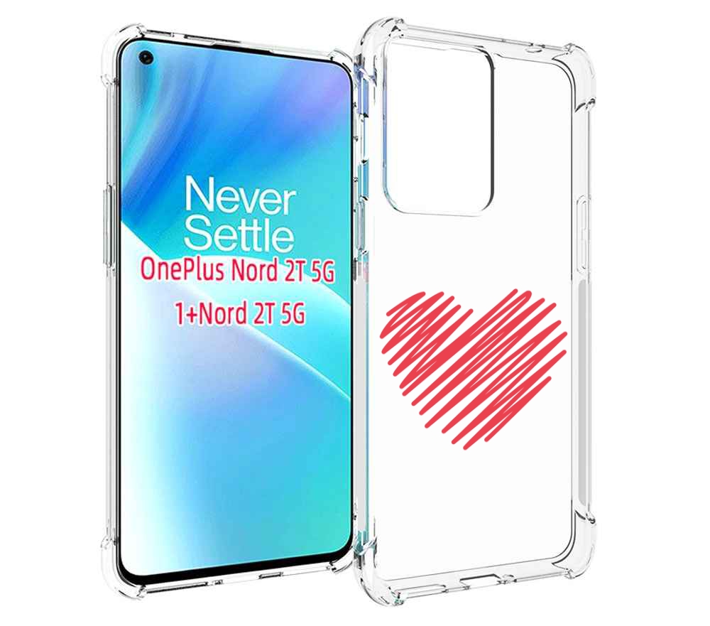 

Чехол MyPads сердечко-одной-линией для OnePlus Nord 2T, Прозрачный, Tocco