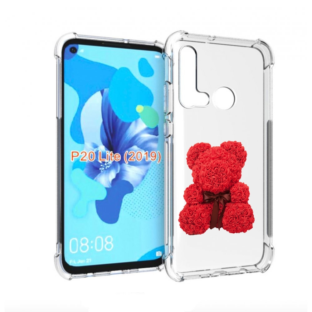 

Чехол бампер MyPads мишка-из-розочек для Huawei P20 Lite (2019), Прозрачный, Tocco