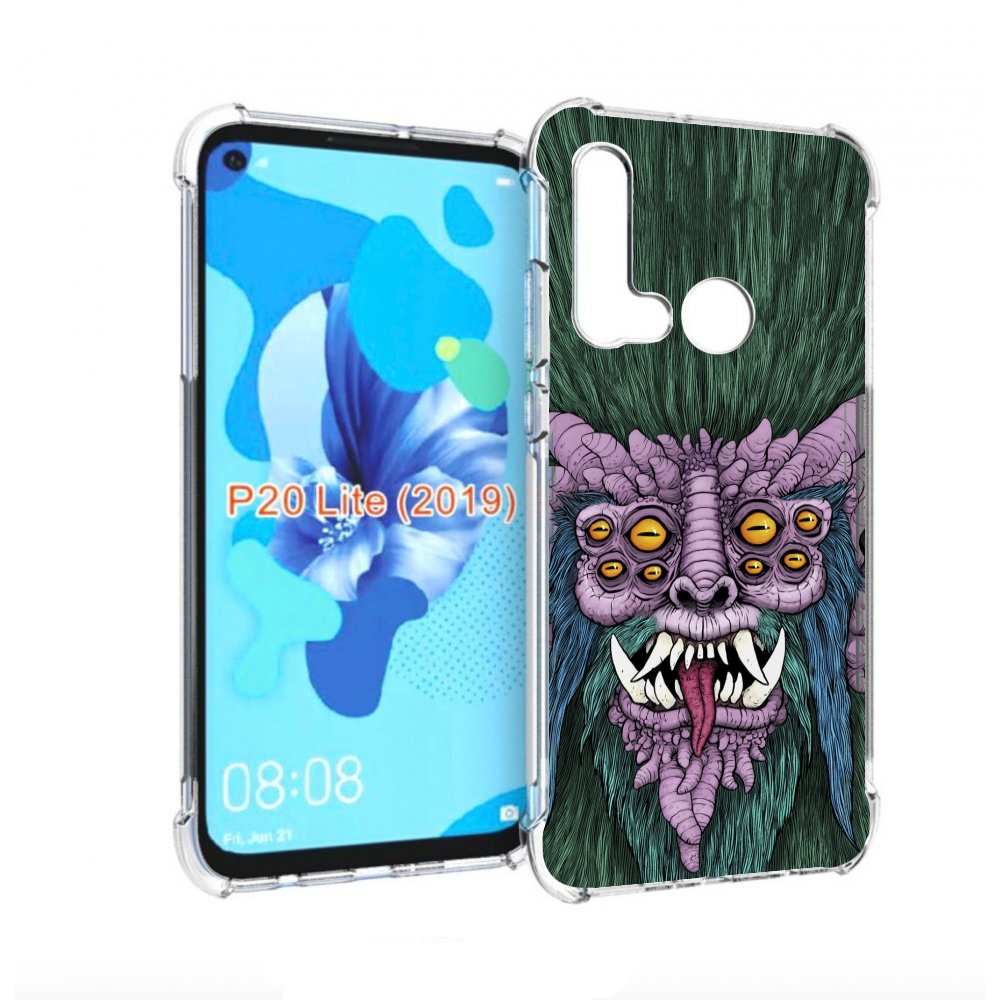 

Чехол бампер MyPads многоглазый черт для Huawei P20 Lite (2019), Прозрачный, Tocco