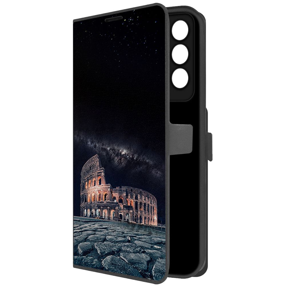 

Чехол-книжка Krutoff Eco Book для Vivo T2 Италия, Колизей (черный)