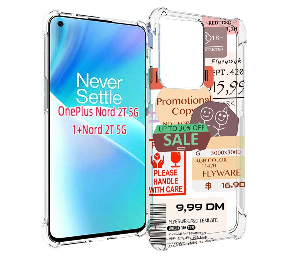 

Чехол MyPads скидочные-купоны-принт для OnePlus Nord 2T, Прозрачный, Tocco