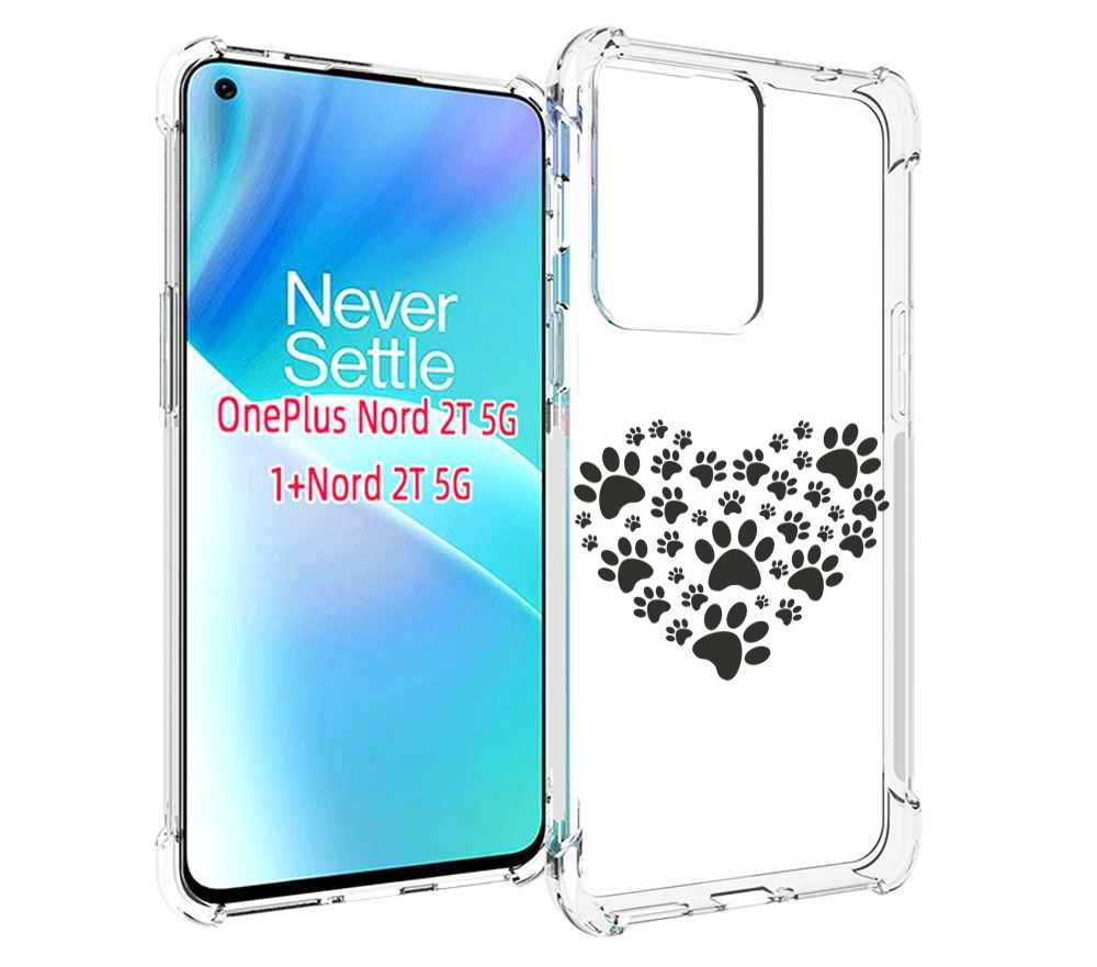 

Чехол MyPads следы-в-сердечке для OnePlus Nord 2T, Прозрачный, Tocco