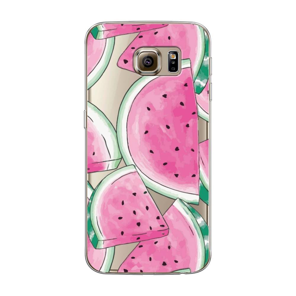 фото Чехол awog "акварельные арбузы" для samsung galaxy s6