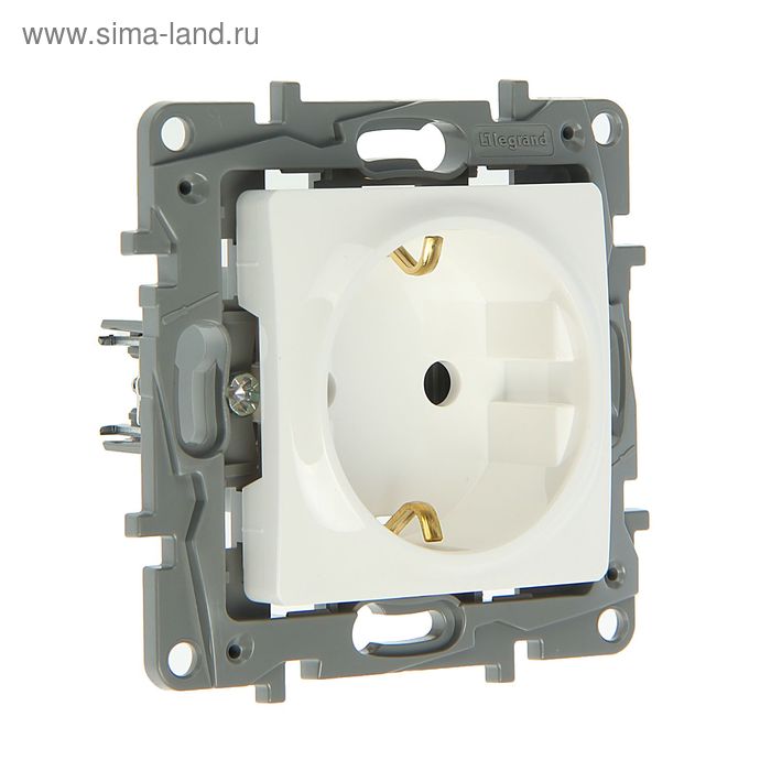 

Розетка Legrand Etika 672221, 16 А, одноместная, скрытая, с з/к, белая, Белый