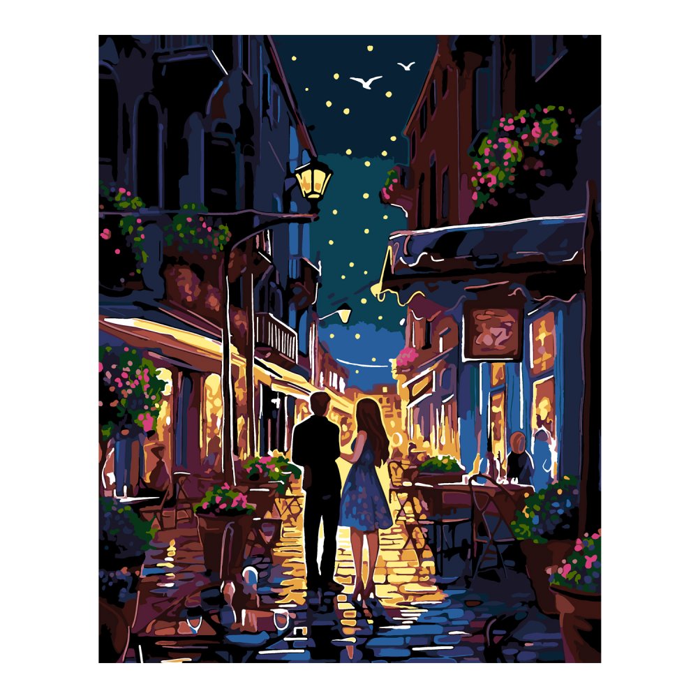 Картина по номерам Lori, Вечерняя романтика, РХ-162, на подрамнике 40x50см