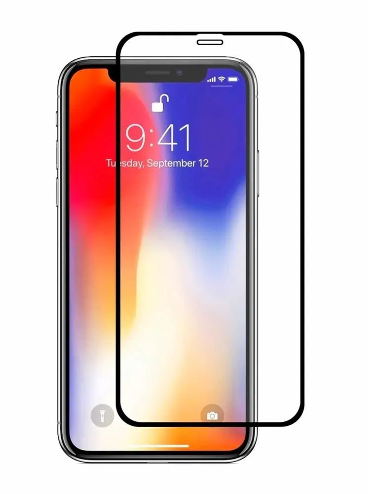 фото Защитное стекло mobility для iphone xr полный клей, черный
