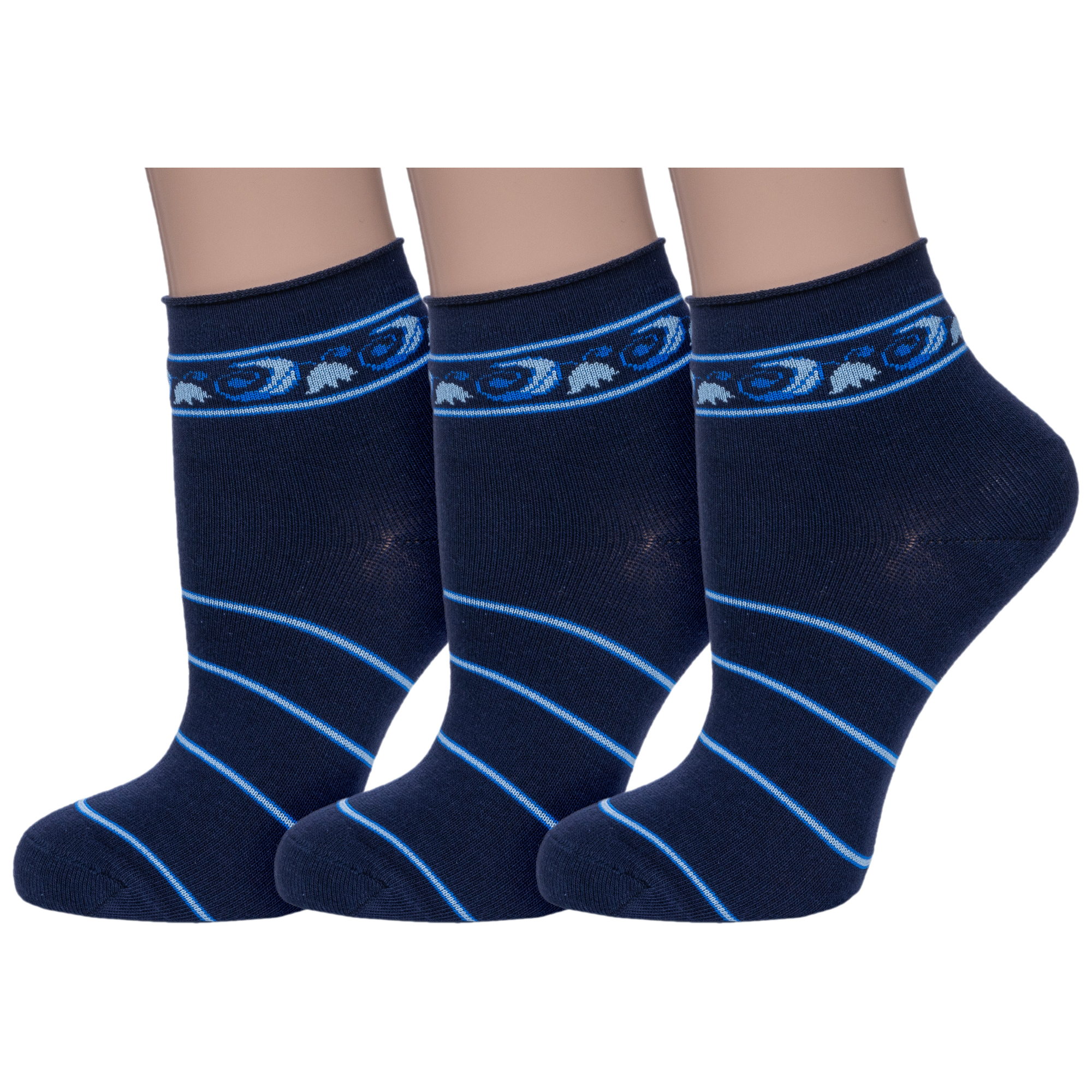 Комплект носков женских НАШЕ 3-422С2 синих 23