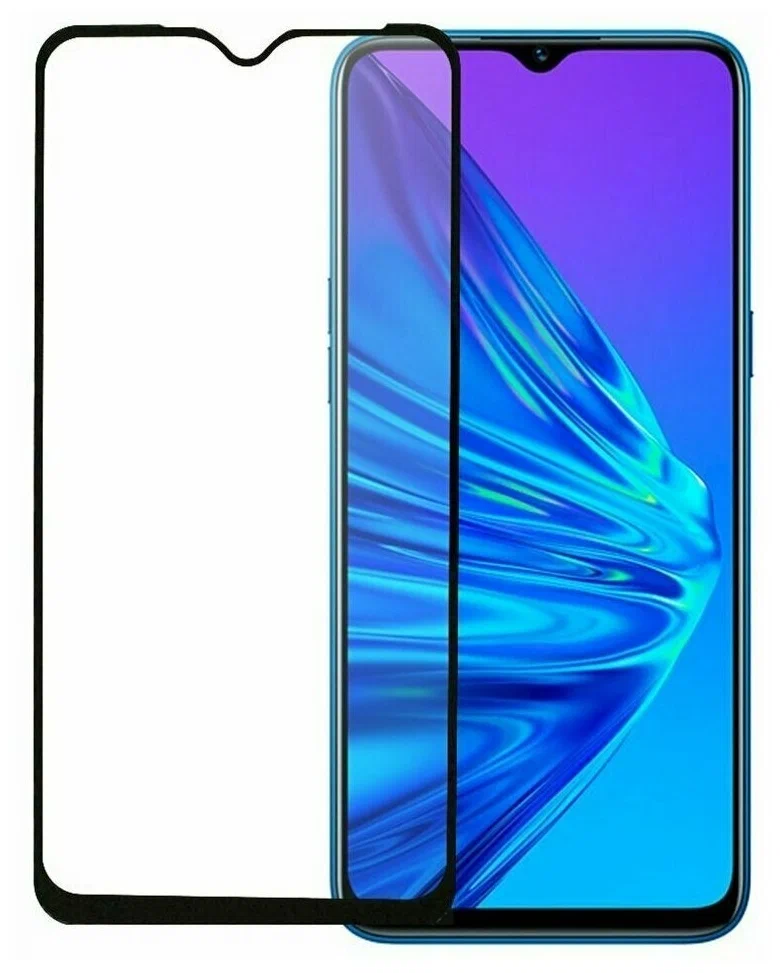 фото Защитное стекло mobility для realme c21y полный клей, черный