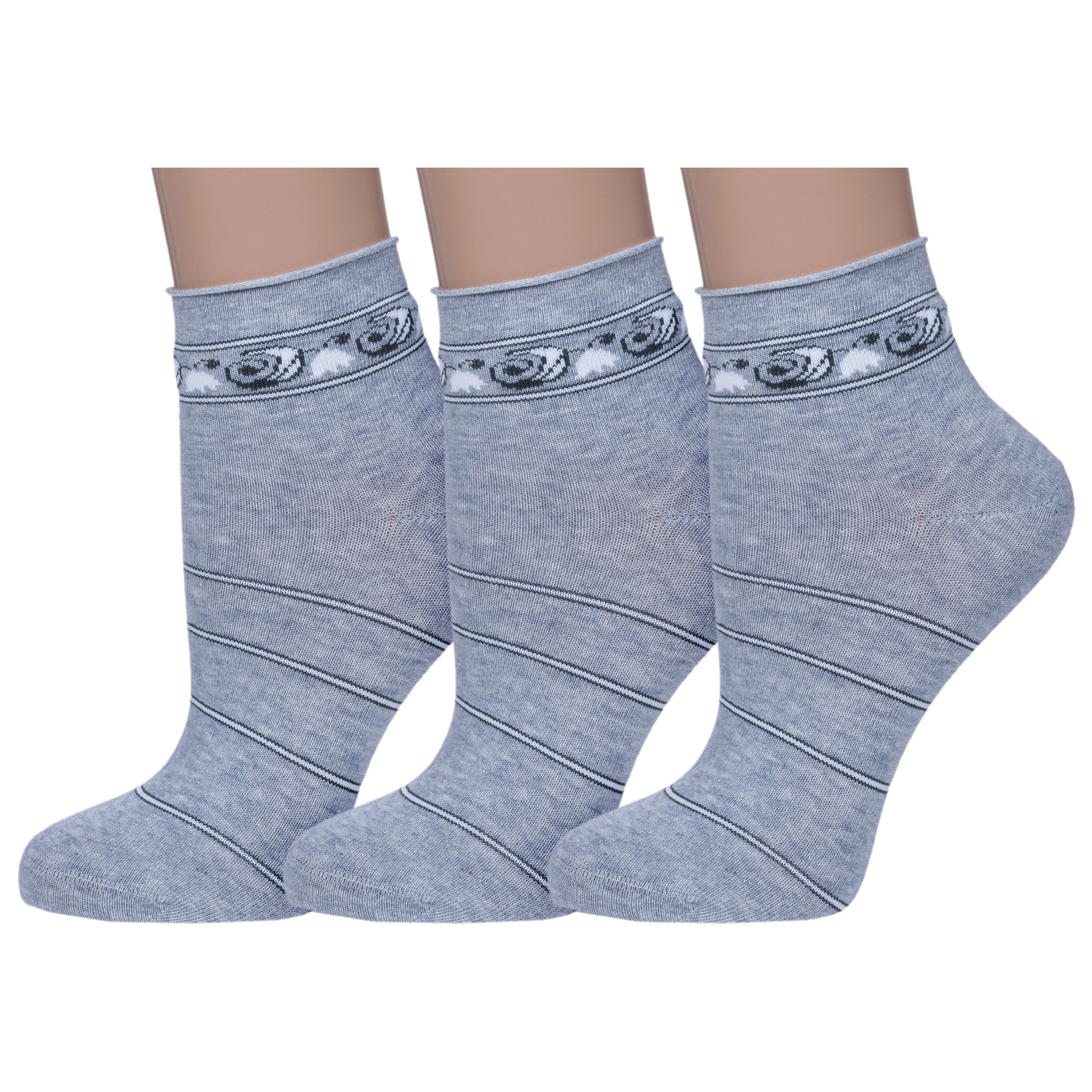 Комплект носков женских НАШЕ 3-422С2 серых 27