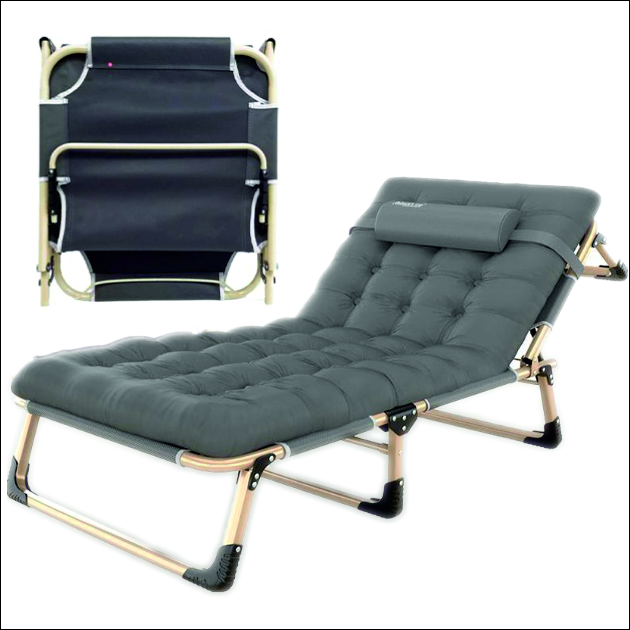 

Раскладушка с толстым матрасом Traveltop, 190х67х27, Серый, раскладушка