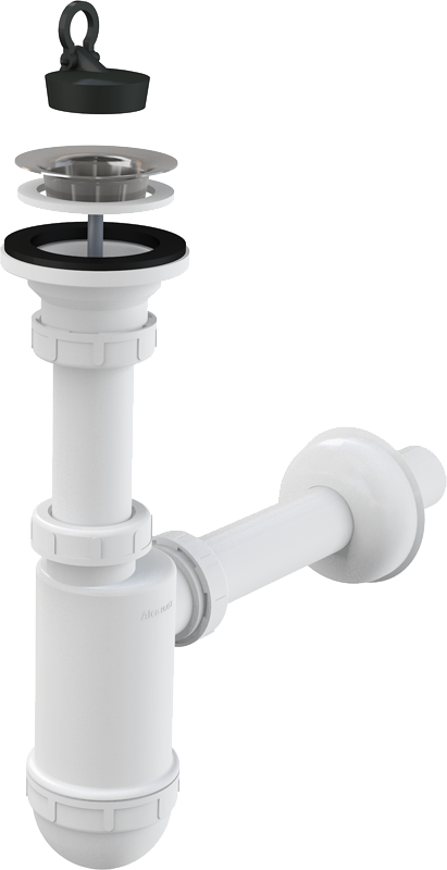 Сифон для раковины Alcaplast 32 мм, с нержавеющей peшeткой 63 мм (A411)