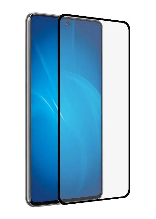 Защитное стекло mObility для Samsung Galaxy A73 полный клей, черный