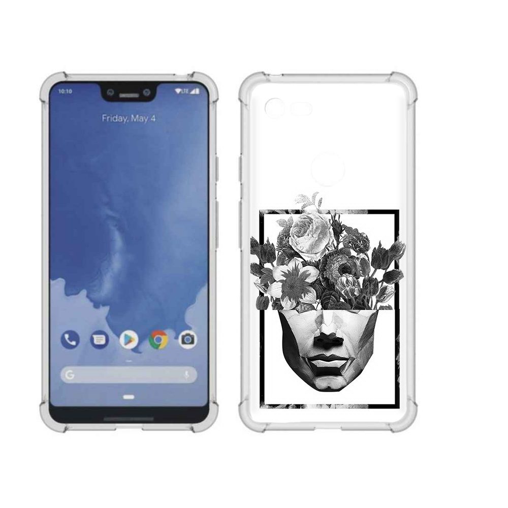 

Чехол MyPads Tocco для Google Pixel 3 XL черно белая ваза в абстракции, Прозрачный, Tocco