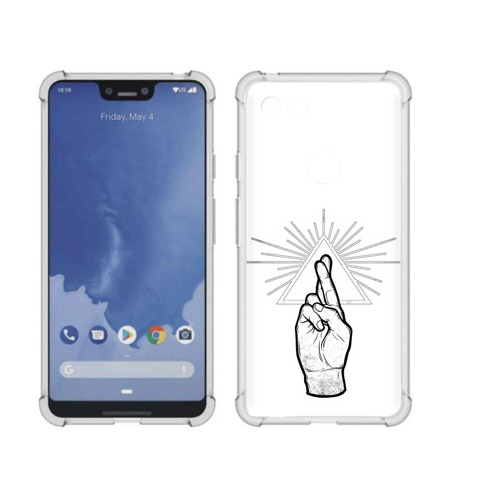 

Чехол MyPads Tocco для Google Pixel 3 XL черно белая рука, Прозрачный, Tocco