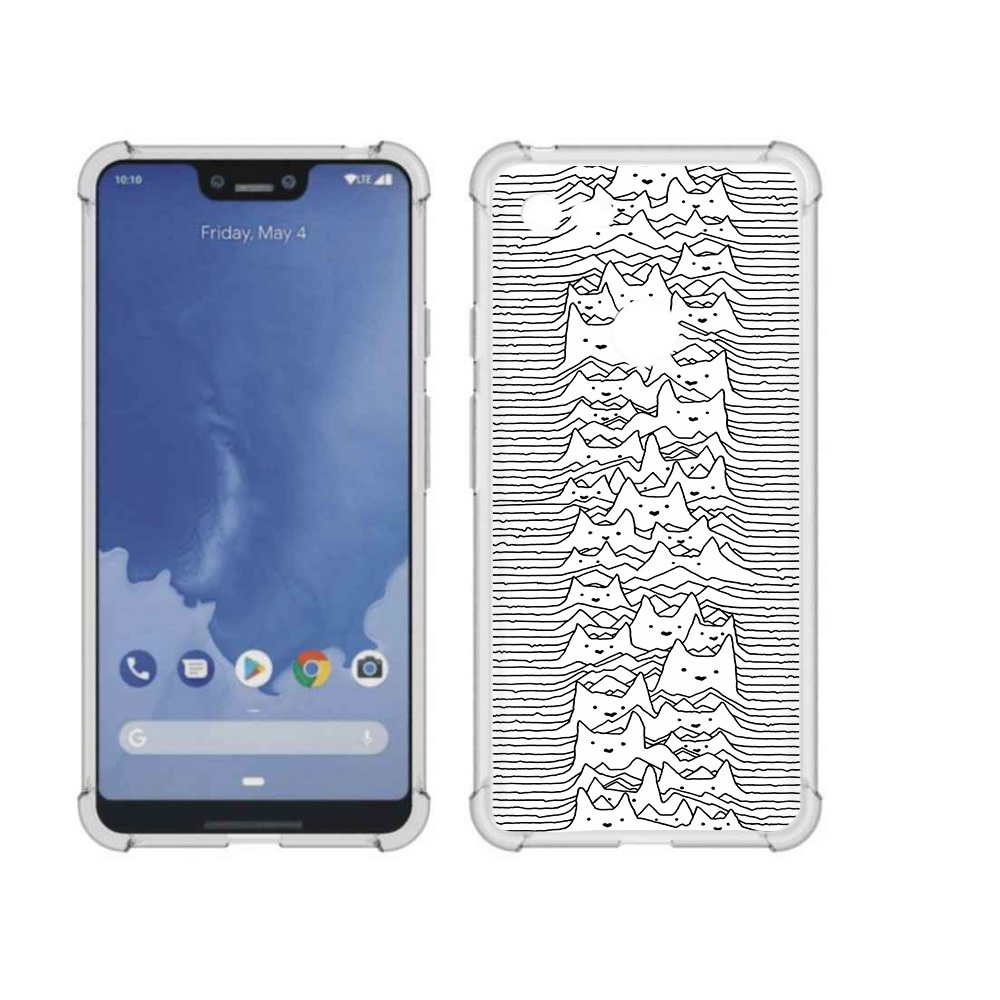 

Чехол MyPads Tocco для Google Pixel 3 XL черно белые коты 3D, Прозрачный, Tocco
