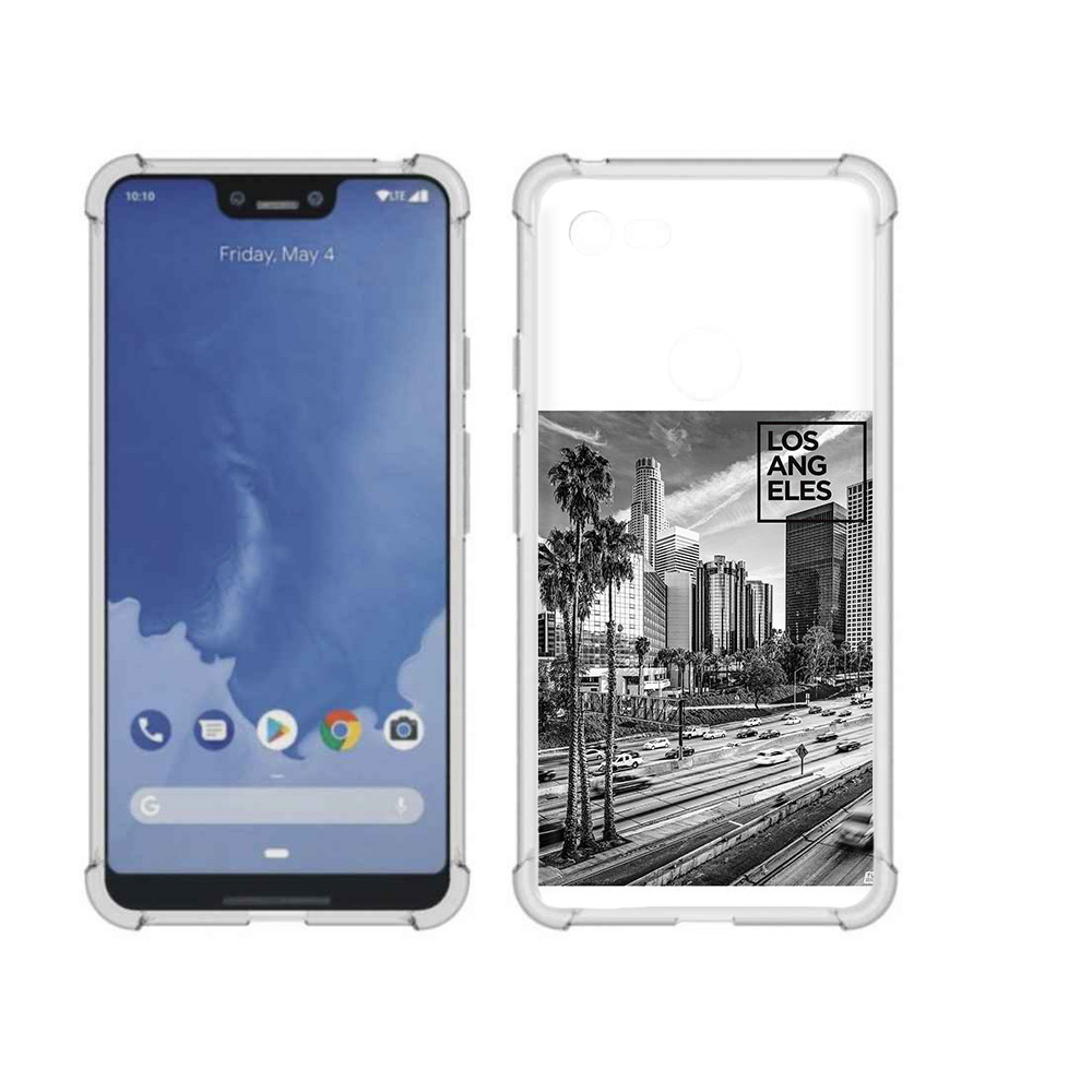 

Чехол MyPads Tocco для Google Pixel 3 XL черно белый лос анджелес, Прозрачный, Tocco