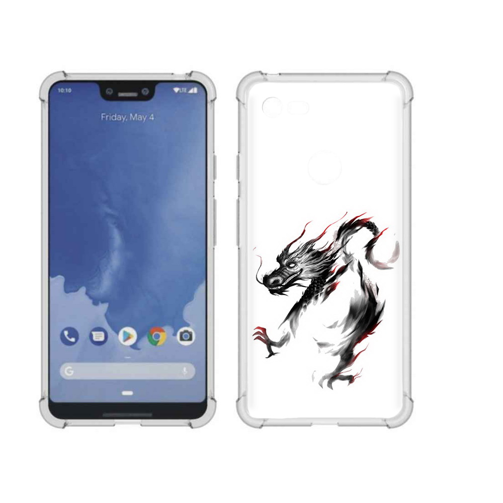 

Чехол MyPads Tocco для Google Pixel 3 XL черный дракон, Прозрачный, Tocco