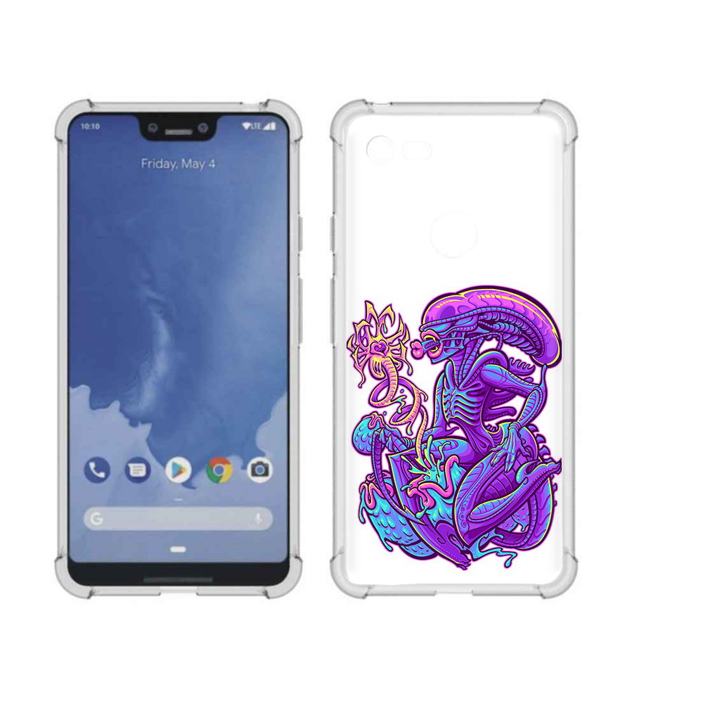 

Чехол MyPads Tocco для Google Pixel 3 XL чужой фиолетовый цвет, Прозрачный, Tocco