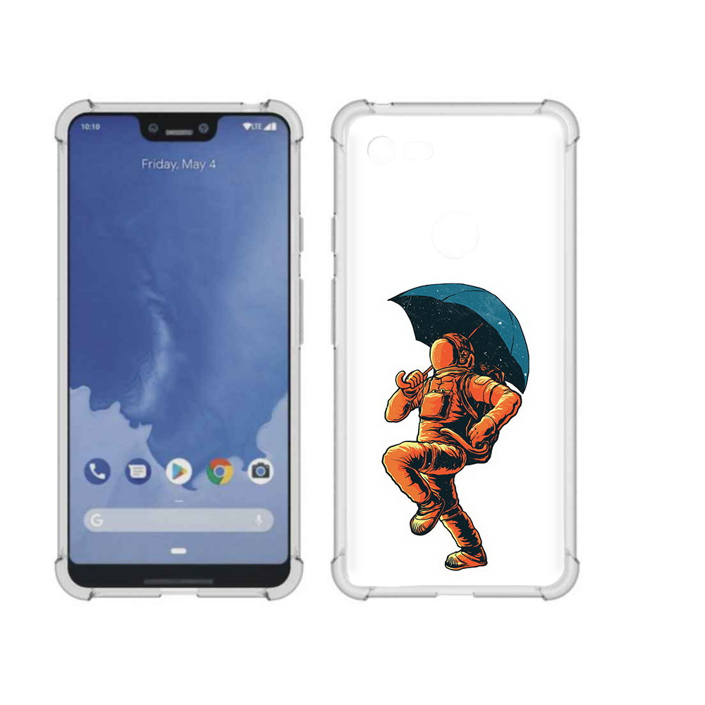 

Чехол MyPads Tocco для Google Pixel 3 XL шагающий космонавт с зонтом, Прозрачный, Tocco