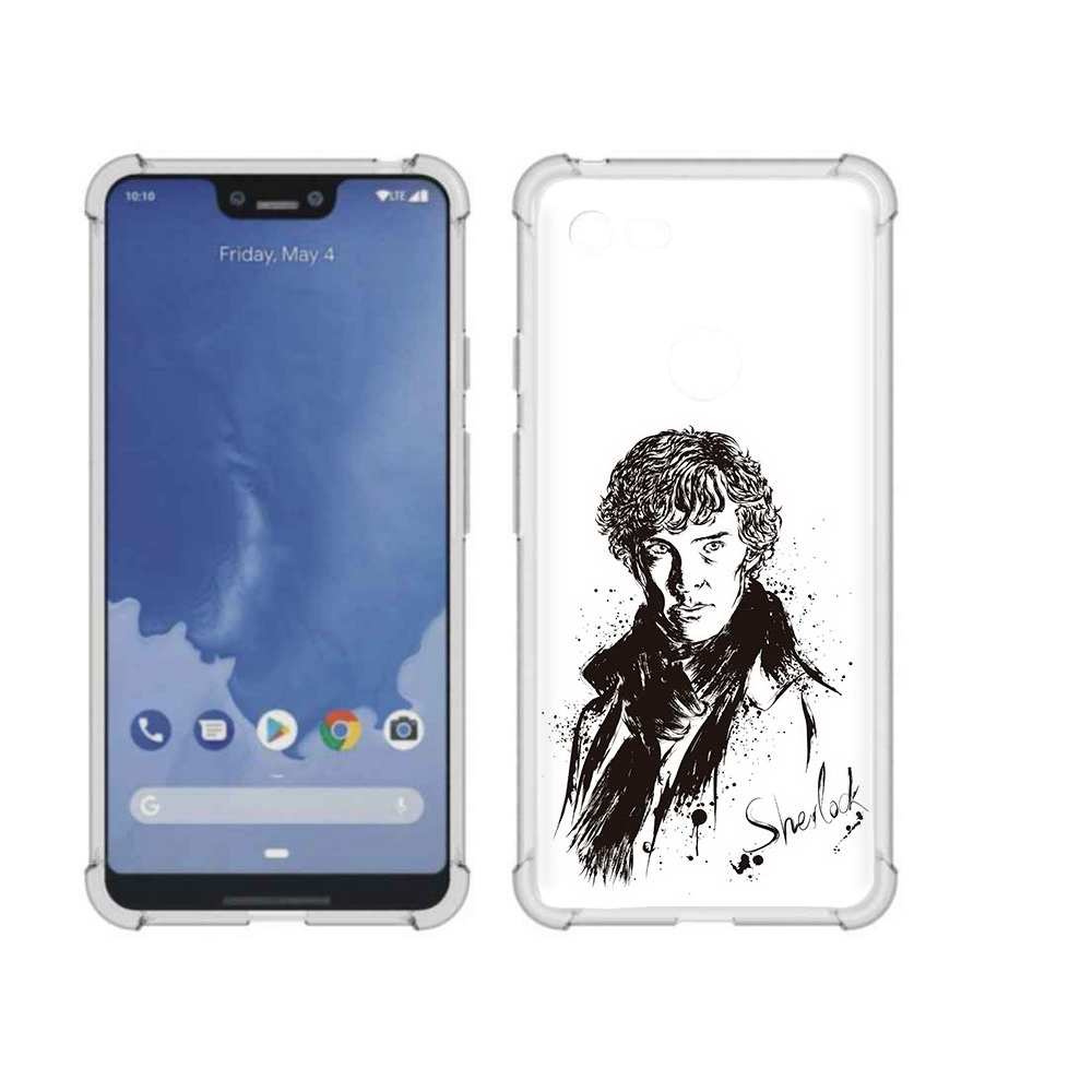 

Чехол MyPads Tocco для Google Pixel 3 XL шерлок холмс портрет, Прозрачный, Tocco