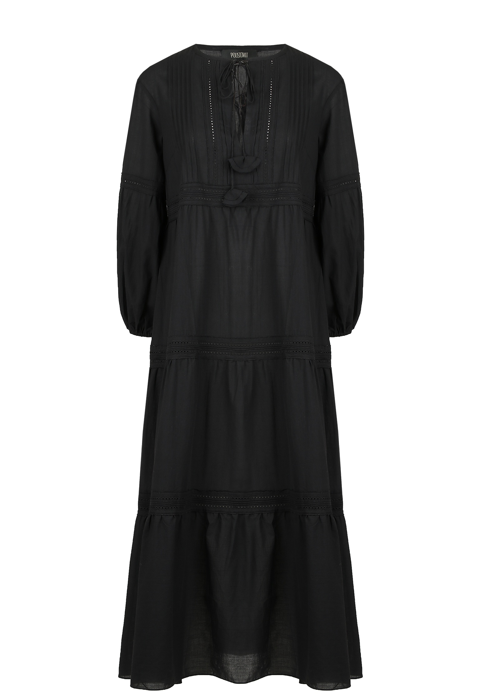 Платье женское Poustovit 139083 черное 40 IT