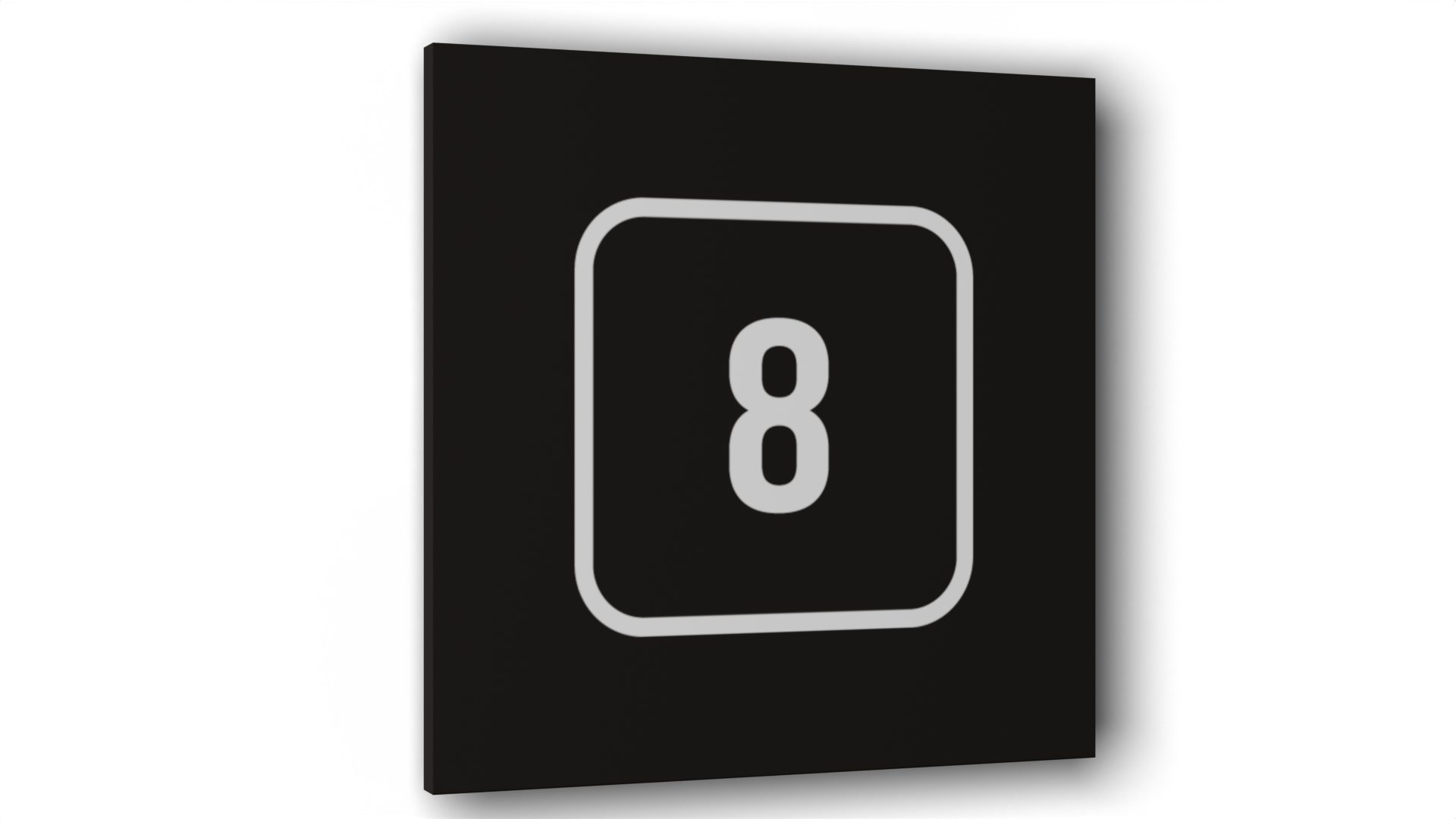 

Табличка 8, Черная матовая, 10 см х 10 см, Черный, Пластик черный 10