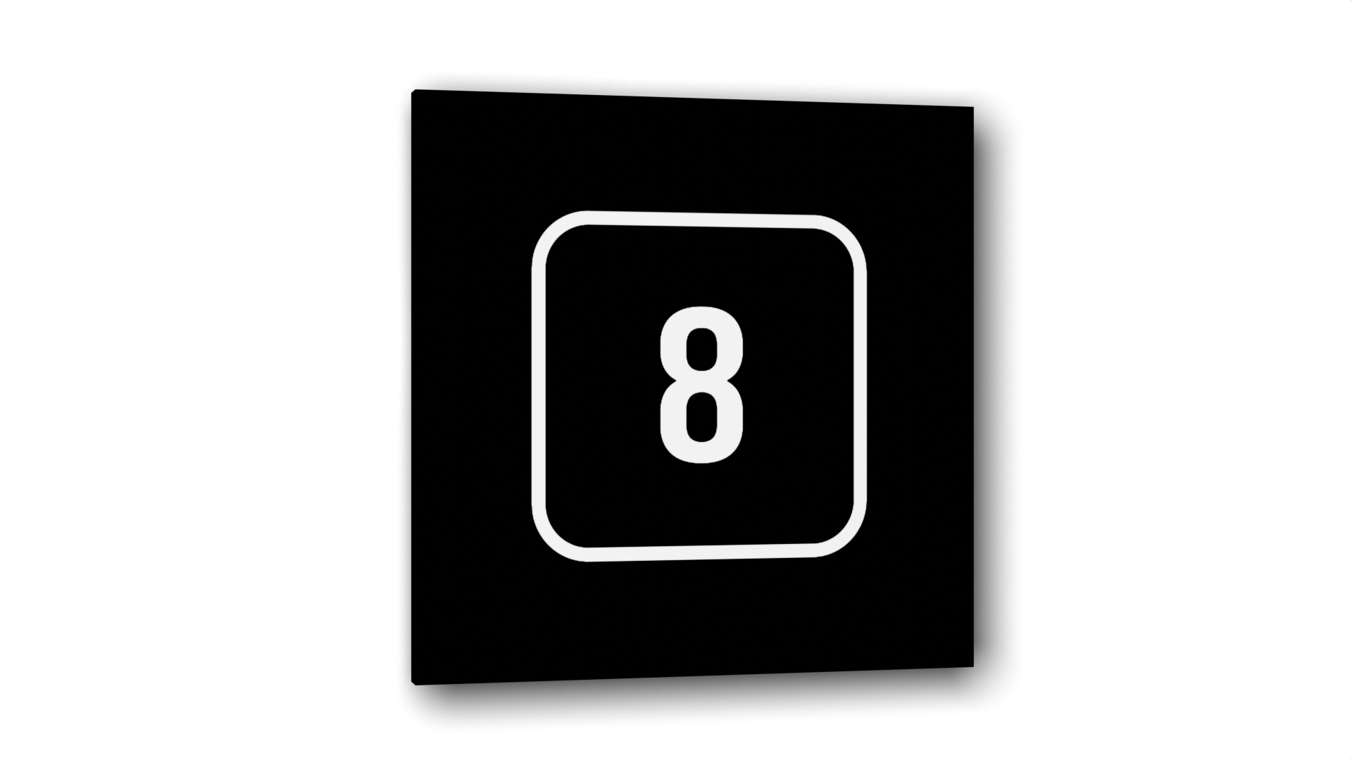 

Табличка 8, Черная глянцевая, 10 см х 10 см, Черный, Акрил черный 10