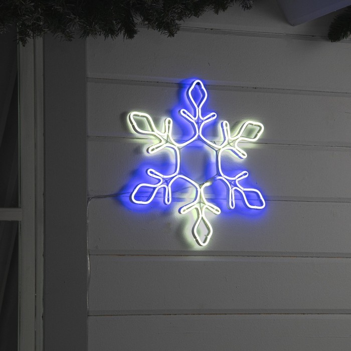 

Дюралайт Luazon lighting Снежинка 0,37х0,37м синий, белый холодный, Снежинка