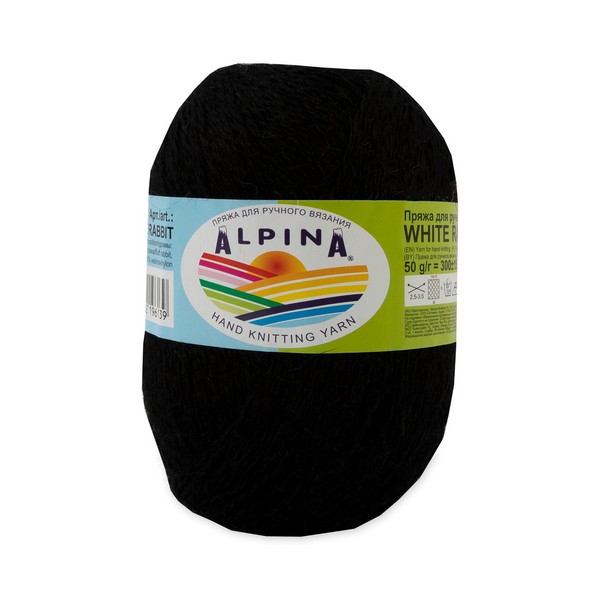 

Пряжа Alpina WHITE RABBIT 10 шт. в упак. цвет №208 черный Alpina-WHITE RABBIT-№208