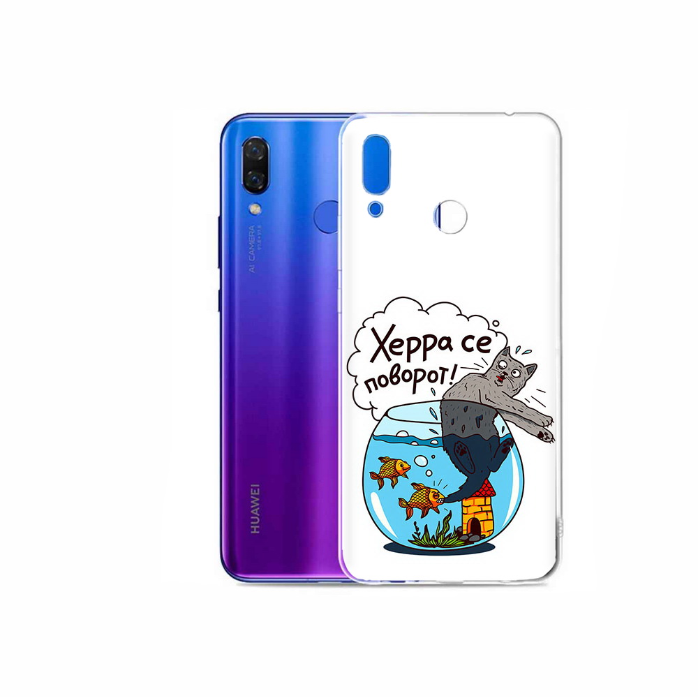 

Чехол MyPads Tocco для Honor Play Рыбы с котом, Прозрачный, Tocco