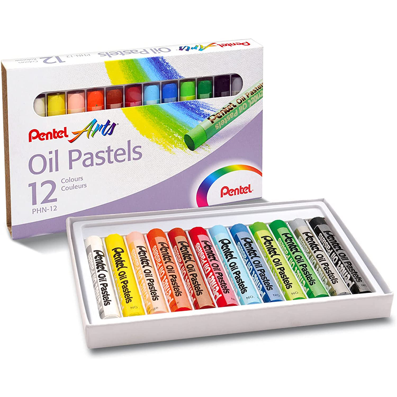 фото Пастель масляная художественная pentel oil pastels 12 цветов круглое сечение phn4-12