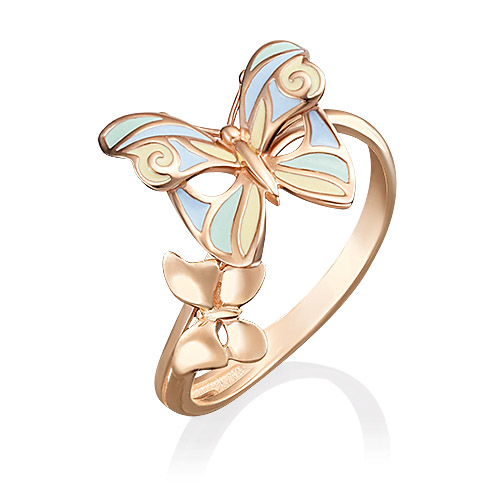 

Кольцо из красного золота р. 17,5 PLATINA jewelry 01-4787-00-000-1110-25, эмаль, 01-4787-00-000-1110-25