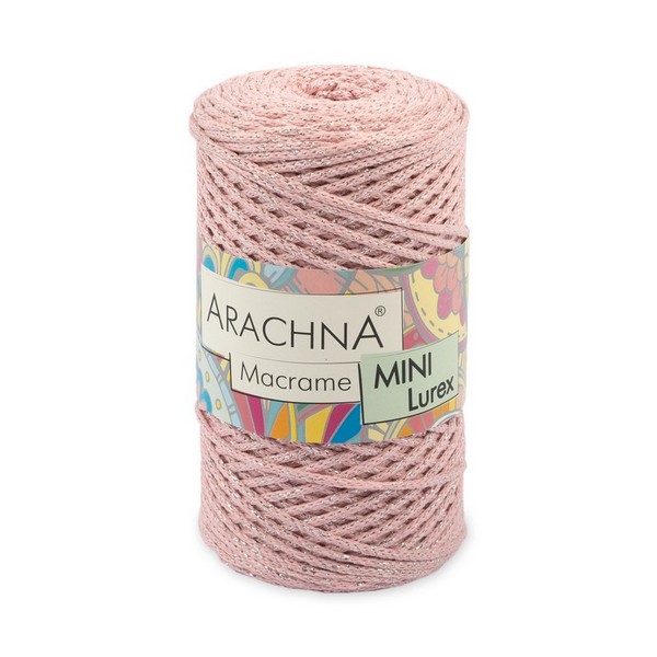

Пряжа ARACHNA Macrame Mini Lurex 4 шт. х 250 г 200 м цв. №05 св.розовый-серебро Ma, Macrame Mini