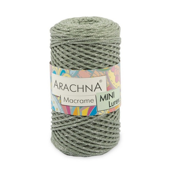 

Пряжа ARACHNA Macrame Mini Lurex 4 шт. х 250 г 200 м цв. №45 св.хаки-серебро Macra, Macrame Mini