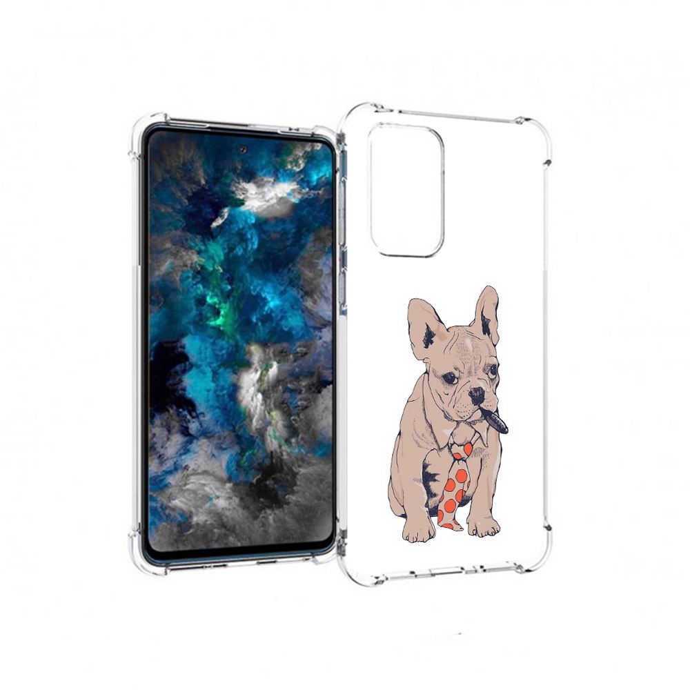 

Чехол MyPads Tocco для Samsung Galaxy A33 5G бульдог с сигарой, Прозрачный, Tocco