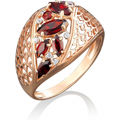 

Кольцо из красного золота с фианитом/гранатом р. 18 PLATINA jewelry 01-4918-00-210-1110-46, 01-4918-00-210-1110-46