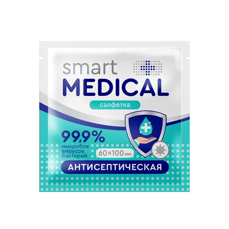 

Салфетки Smart medical №250 антисептические размер 60*100мм