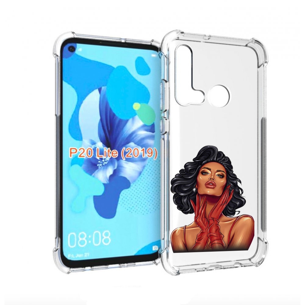 

Чехол бампер MyPads мулатка-в-перчатках женский для Huawei P20 L, Прозрачный, Tocco